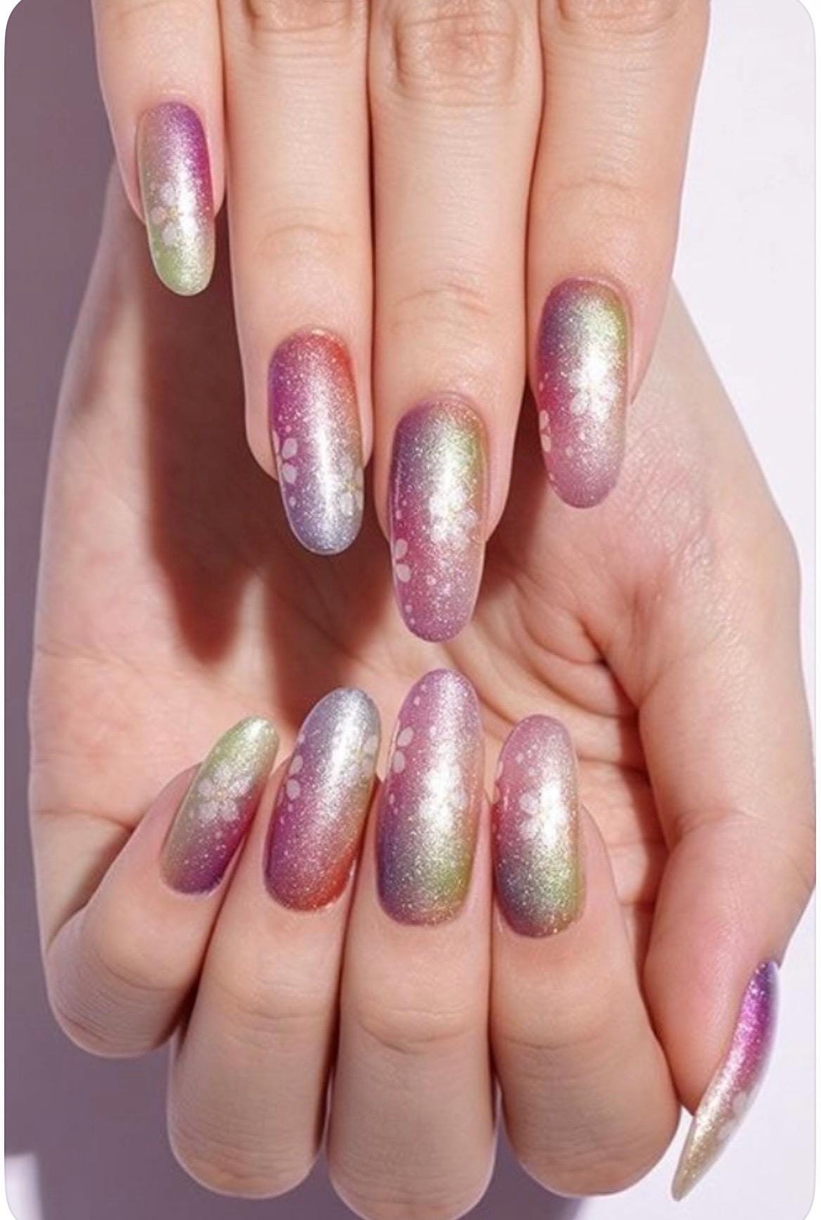 Rainbow Bloom Shimmer - Nail Polish Strips: Non-toxic -Easy DIY Nail Art