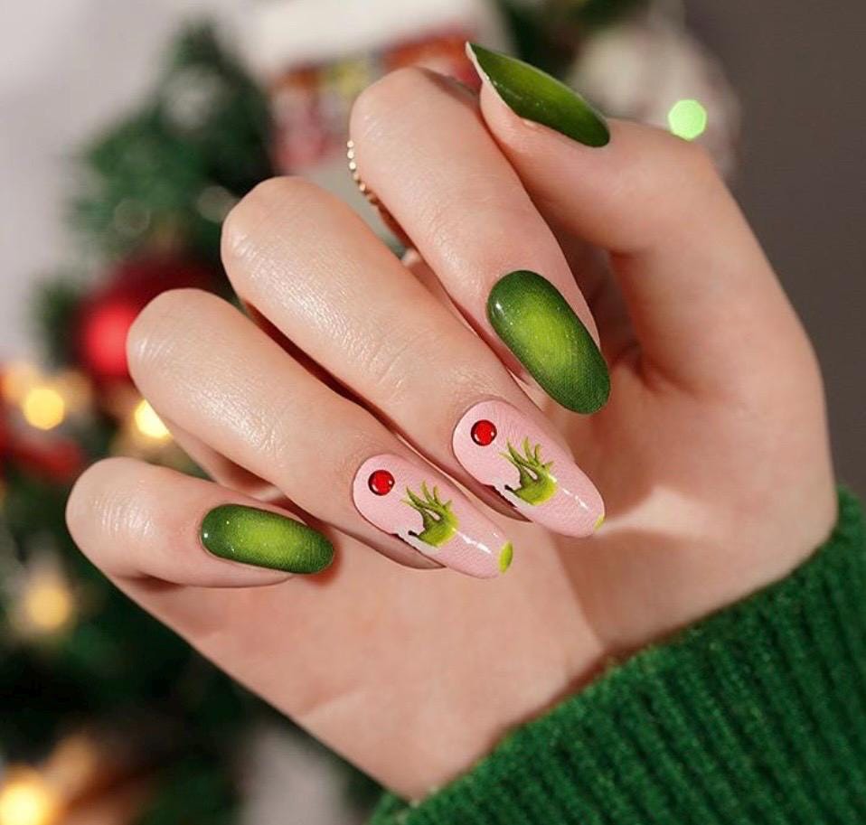 Mean and Merry Christmas Nail Polish Strips, Non-Toxic Holiday Nail Stickers
