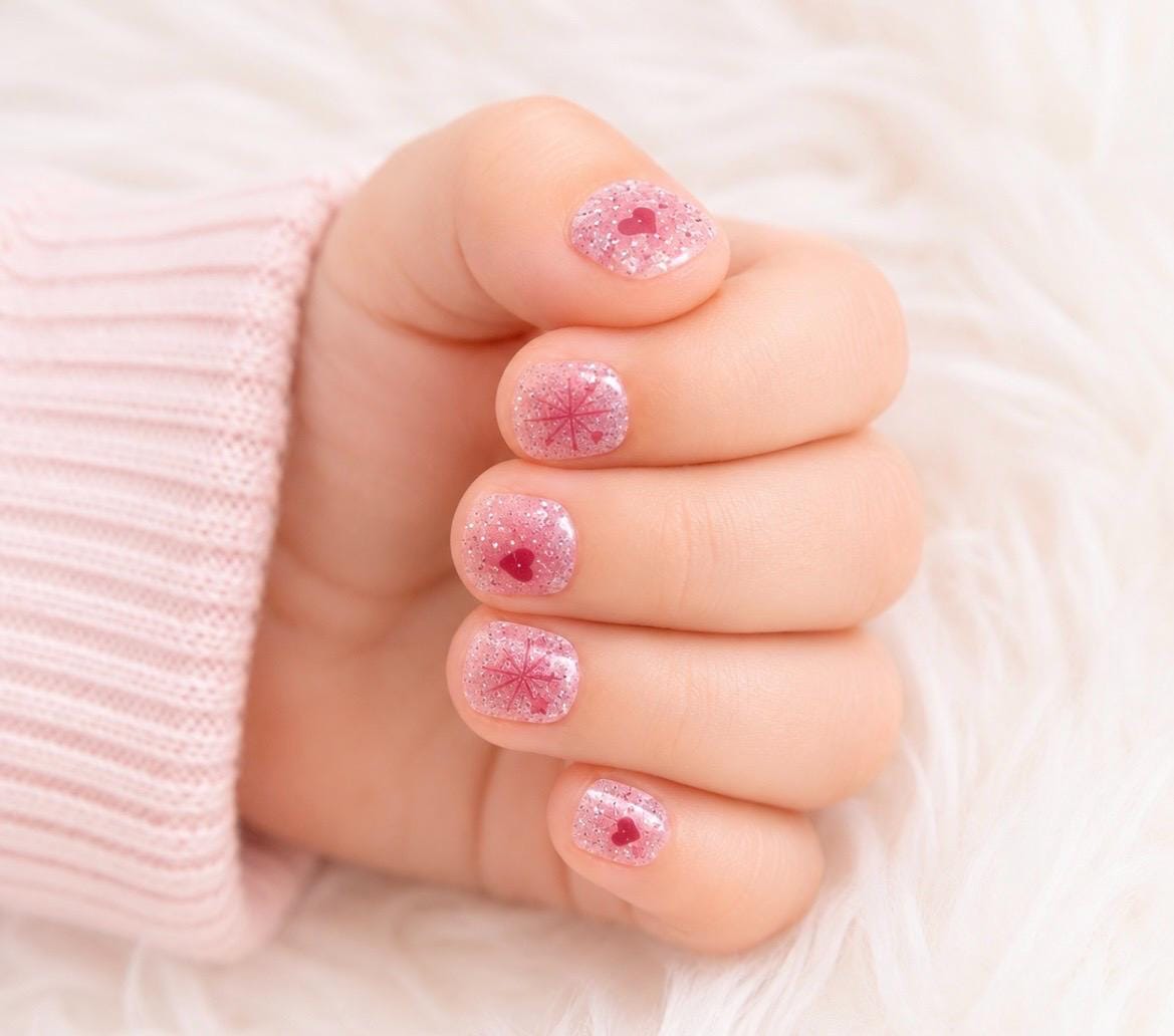 KIDS Nail Wraps- Sugar Sparkle Hearts
