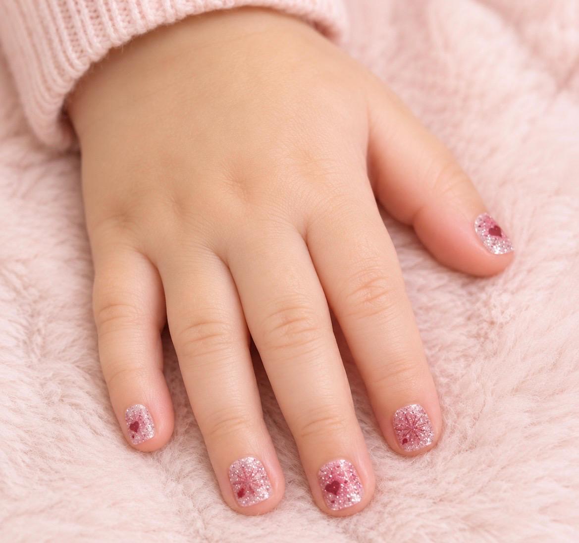 KIDS Nail Wraps- Sugar Sparkle Hearts