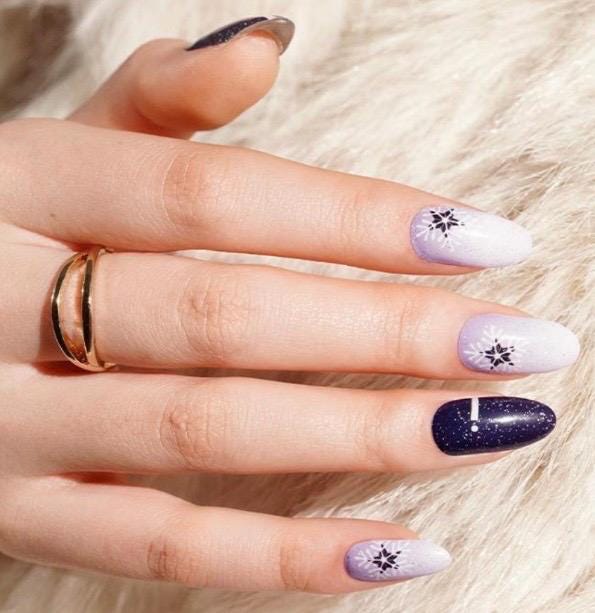 Midnight Frost Shimmer WIDE Nail Polish Strips - Wide Nails, Non-Toxic