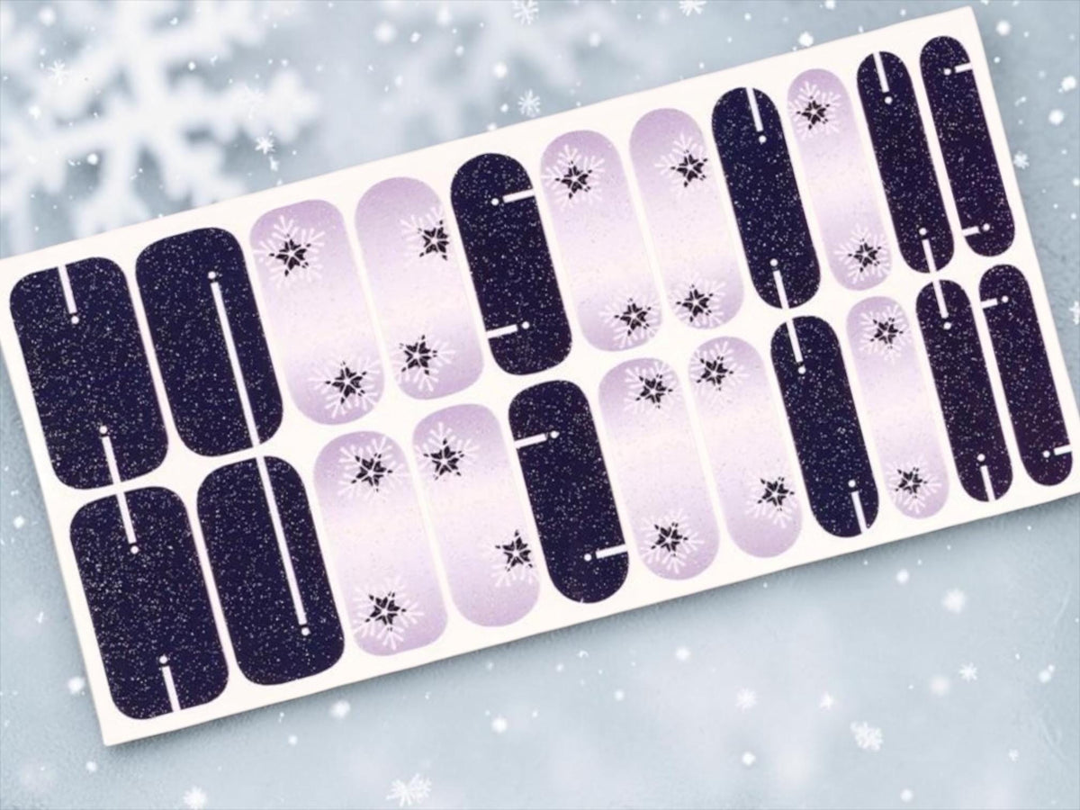 Midnight Frost Shimmer WIDE Nail Polish Strips - Wide Nails, Non-Toxic
