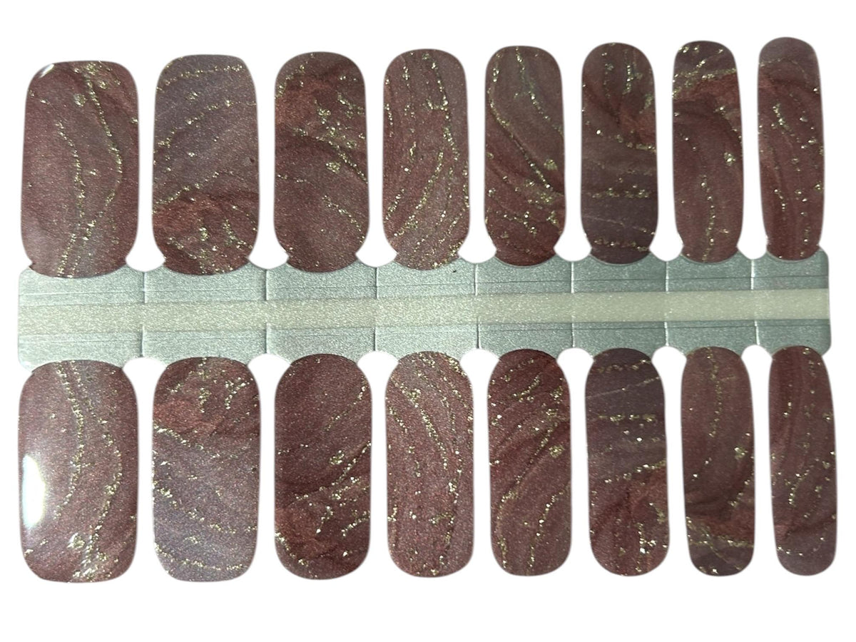Gilded Mocha Nail Polish Wraps: Non-Toxic Easy Nail Art Stickers