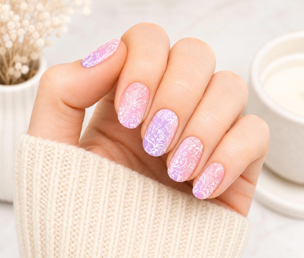 Pink Lavender Whisper - Nail Polish Strips: Non-Toxic Nail Wraps