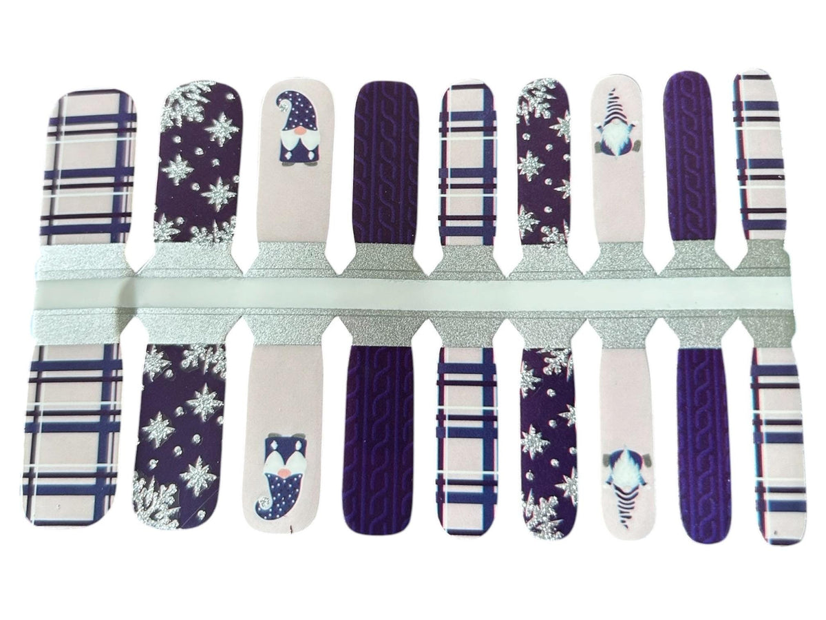 KIDS Nail Wraps- Gnome for the Holidays Glitter