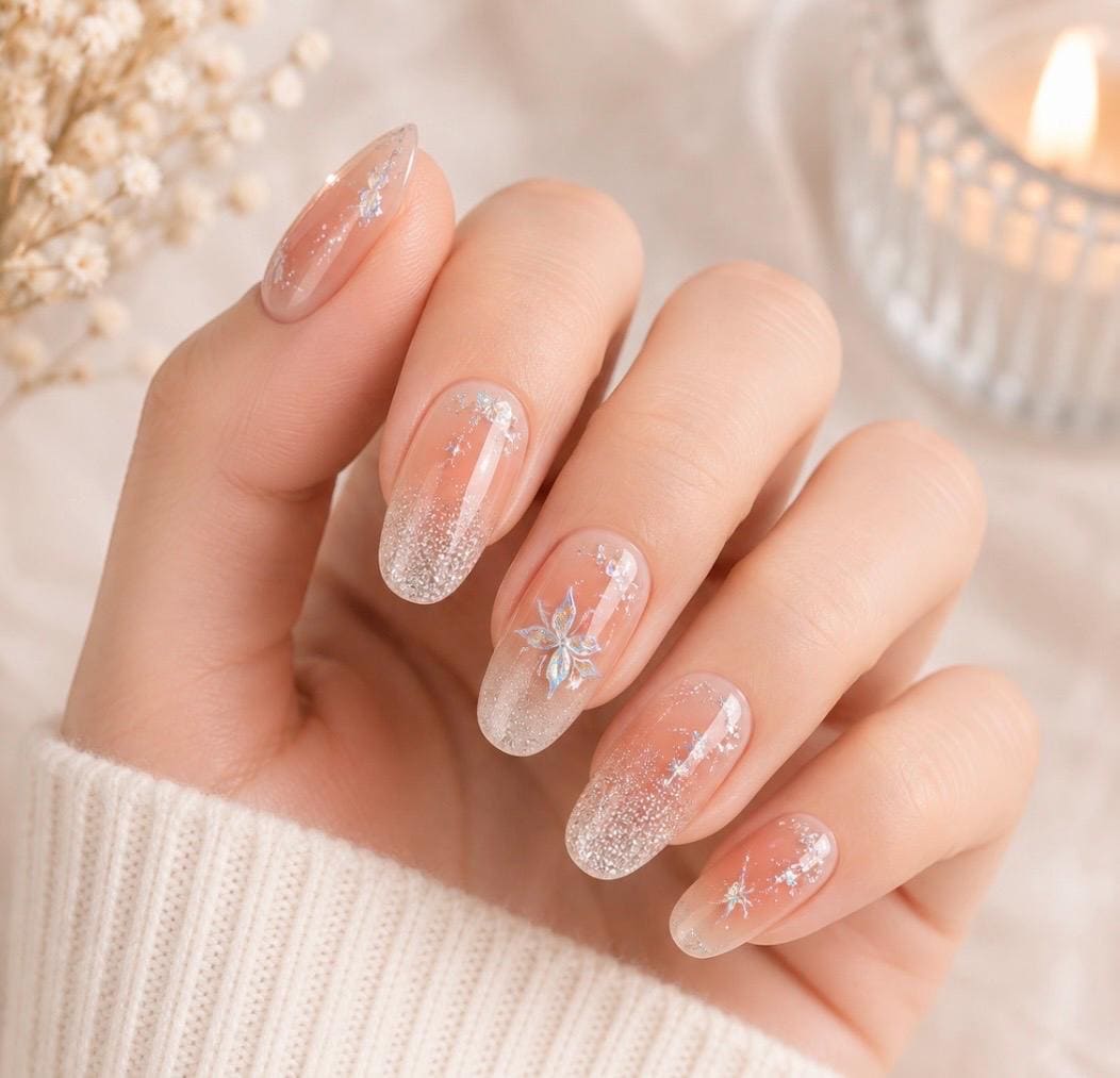Blushing Stardust Butterflies - Gel Nail Polish Strips: No UV Light Needed. Non-Toxic