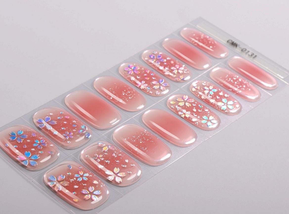 Spring Blossom Sparkle Nail Wraps No UV Gel