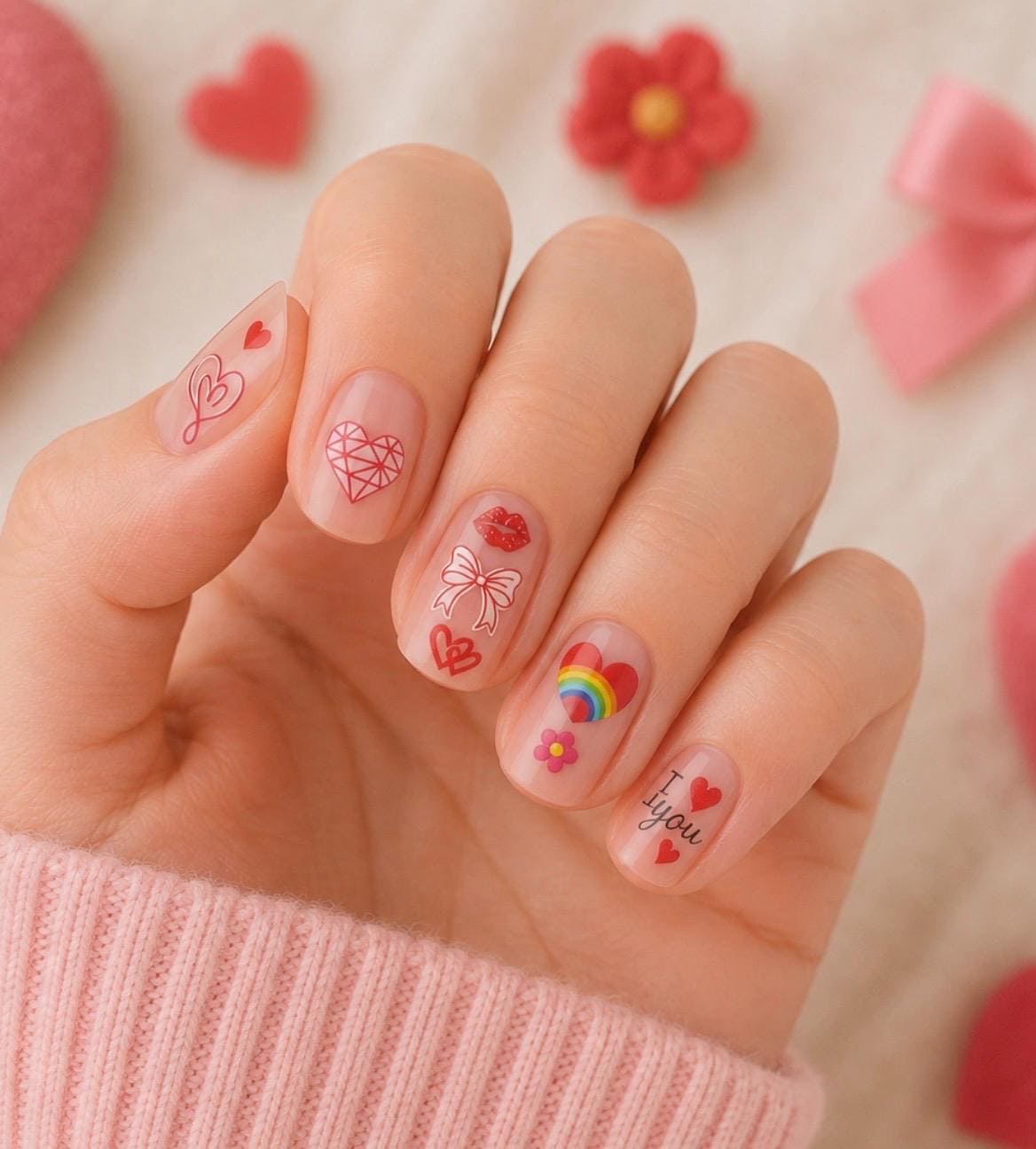 3-D Nail decals- Be Mine