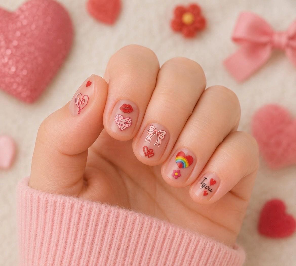 3-D Nail decals- Be Mine