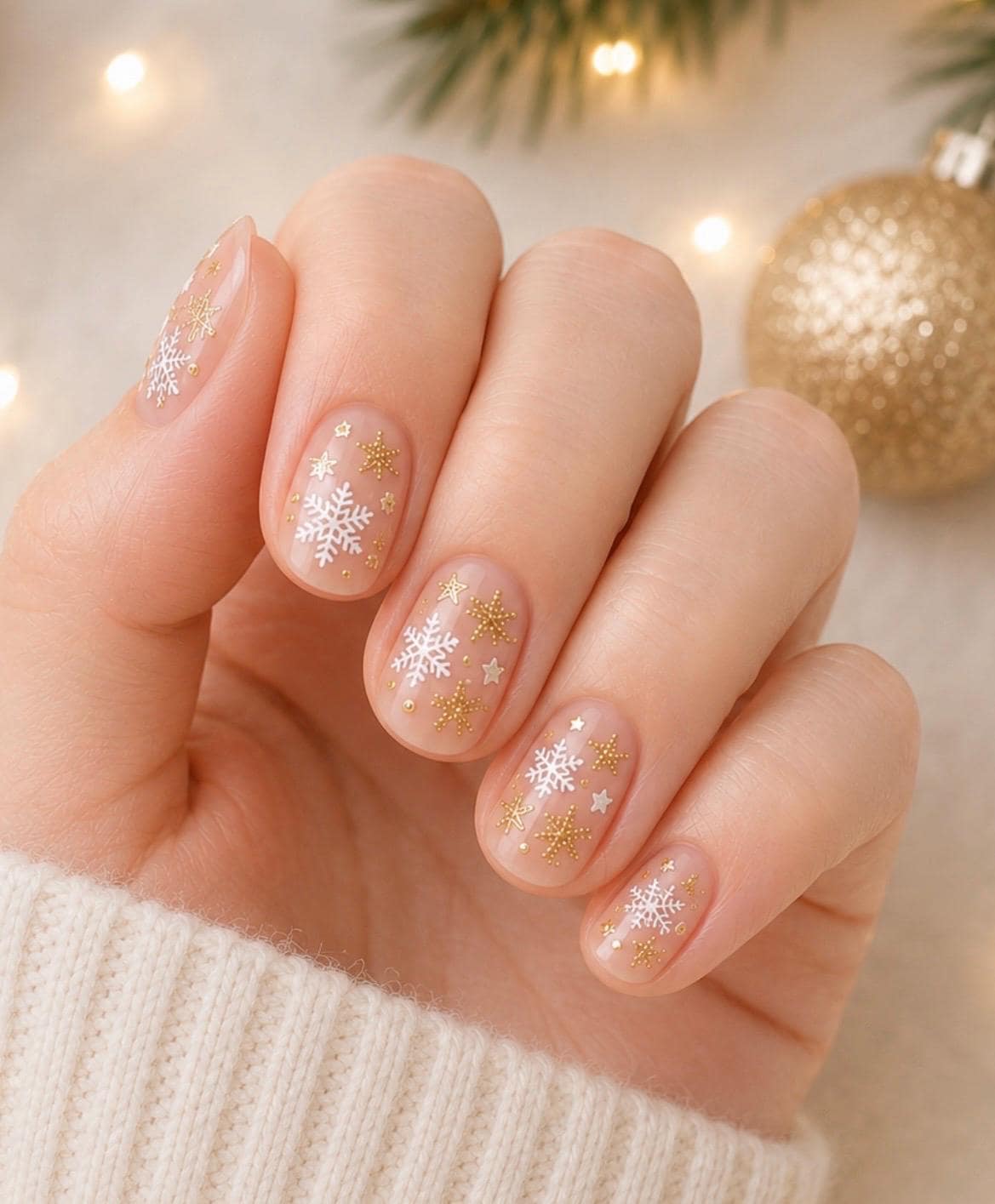 Snowflake Sparkle - 3-D Nail decals- easy to apply nail stickers