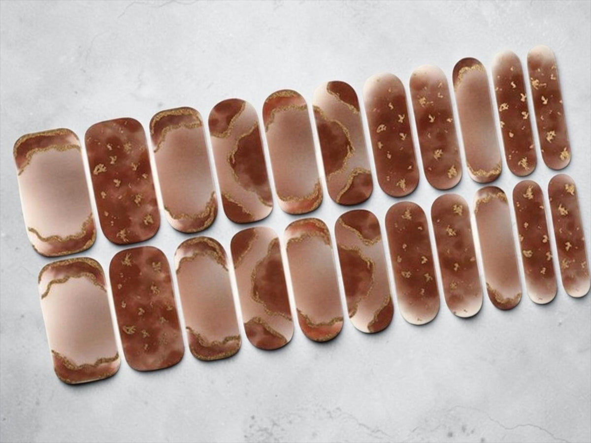 Golden Mocha -WIDE Nail Polish Strips - Non-Toxic