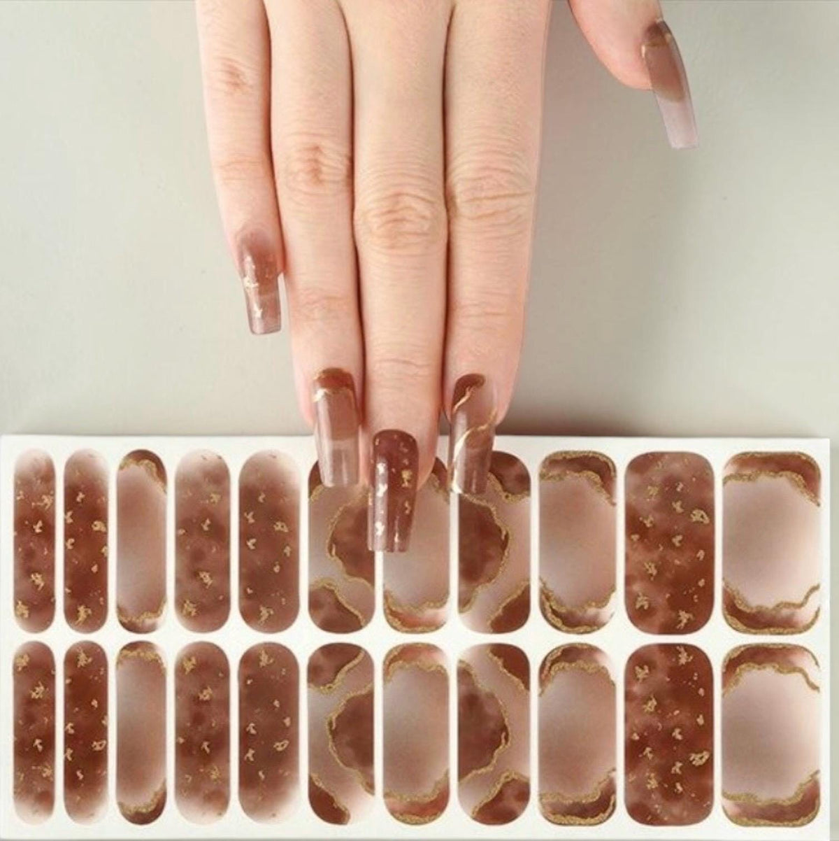 Golden Mocha -WIDE Nail Polish Strips - Non-Toxic