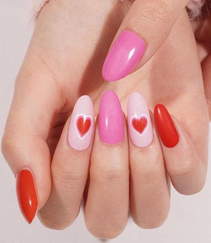 Candy Heart Crush- WIDE Nail Polish Strips - Non-Toxic