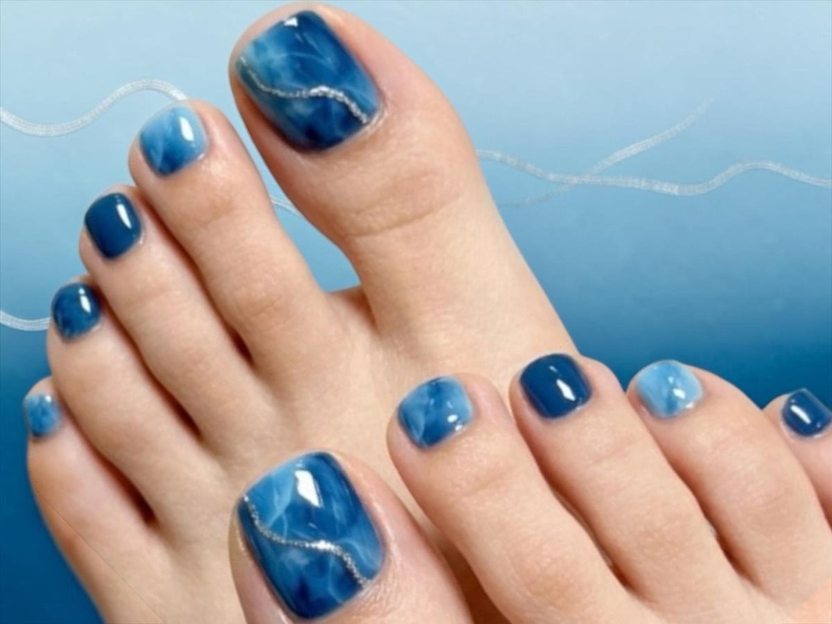 Blue Agate Toe Nail Wraps