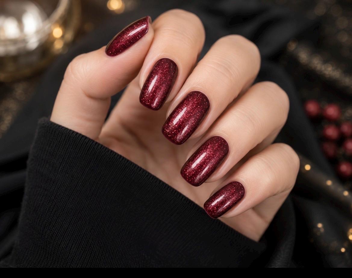 Ruby Glitter Nail Polish Strips: Wider Nail Sizes, Easy to Apply, Non-toxic Nail Art