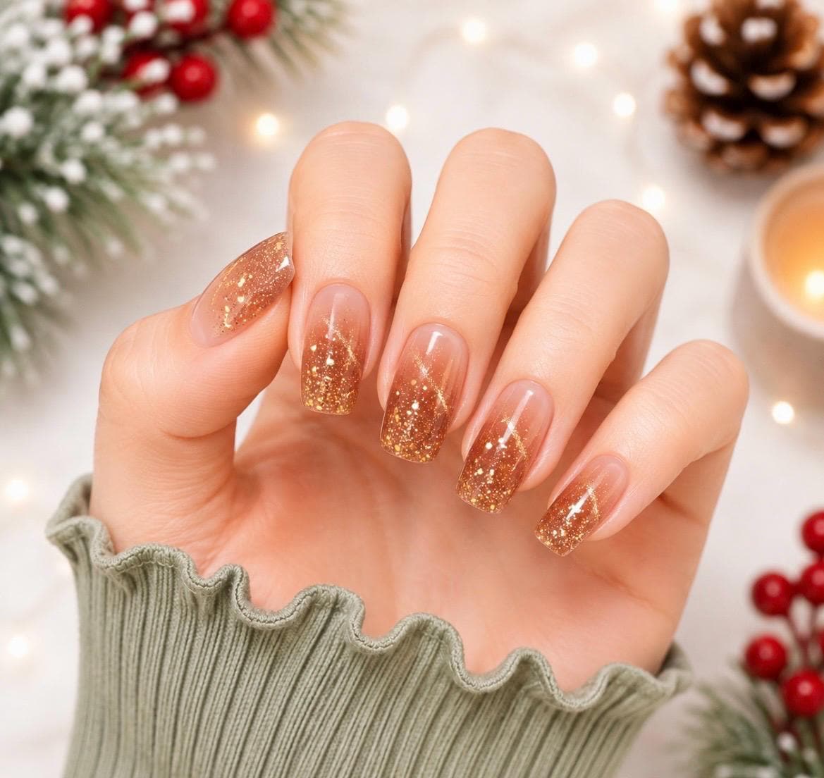 Toast to Midnight Glitter Fade Nail Polish Strips: Non-Toxic Nail Art
