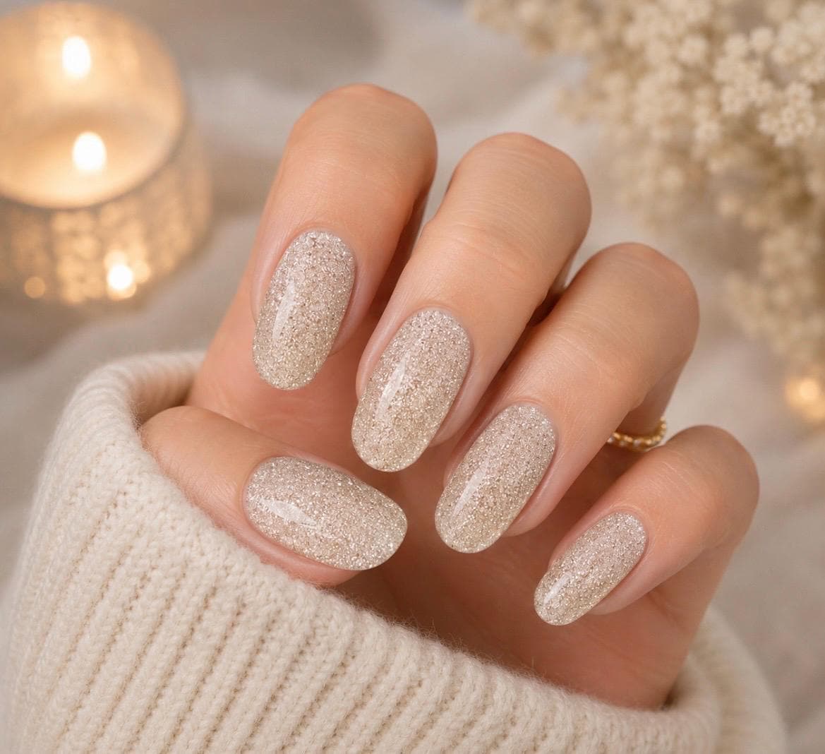 Diamond Dust Glitter- Non-Toxic Nail Polish Wraps: Nail Stickers