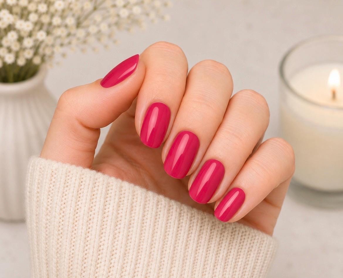 Pink Passion Nail Polish Strips, Non-Toxic Nail Wraps