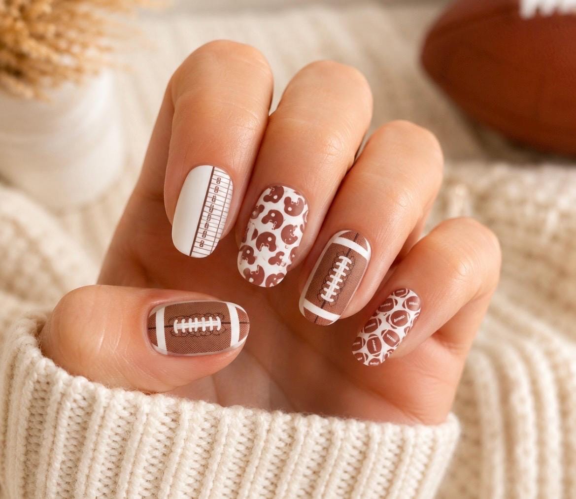 Football Nail Polish Strips, Nail Stickers