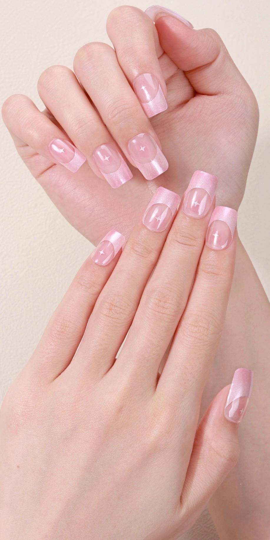 Twinkle Star Pink Nail Wraps No UV Gel