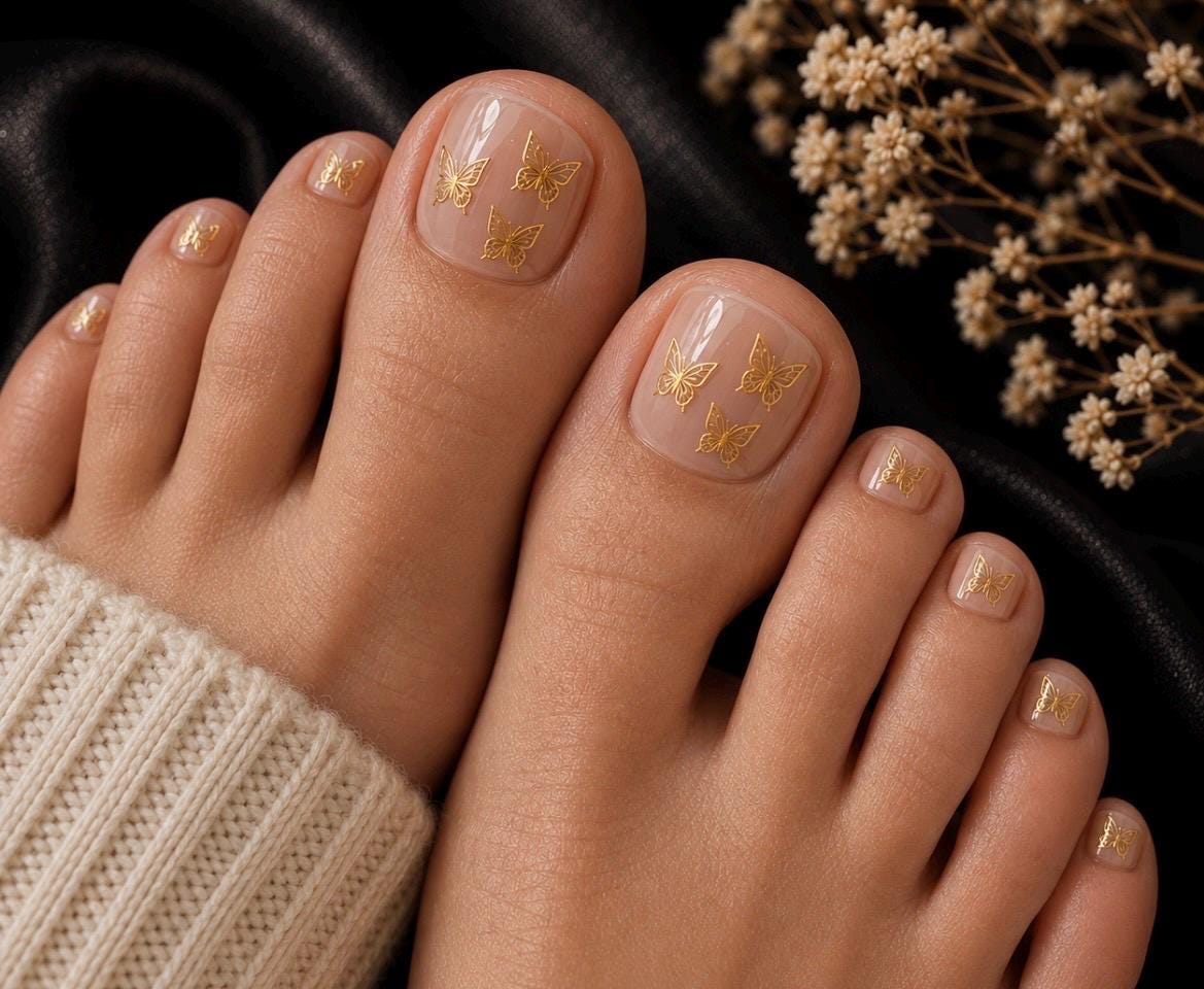 Golden Flutter 3-D Nail decals
