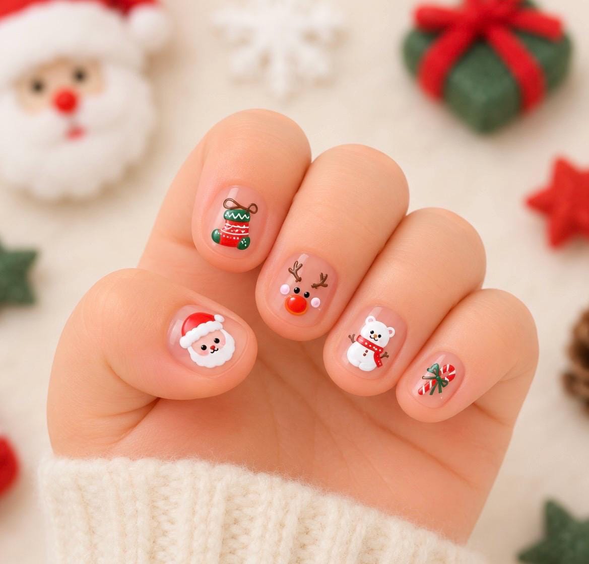 3-D Nail decals- Festive Friends
