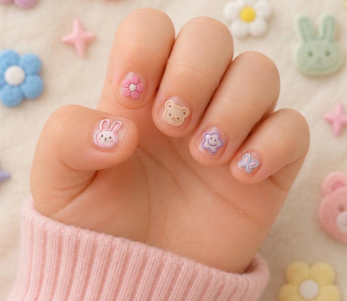 3-D Nail decals- Bunny Bloom