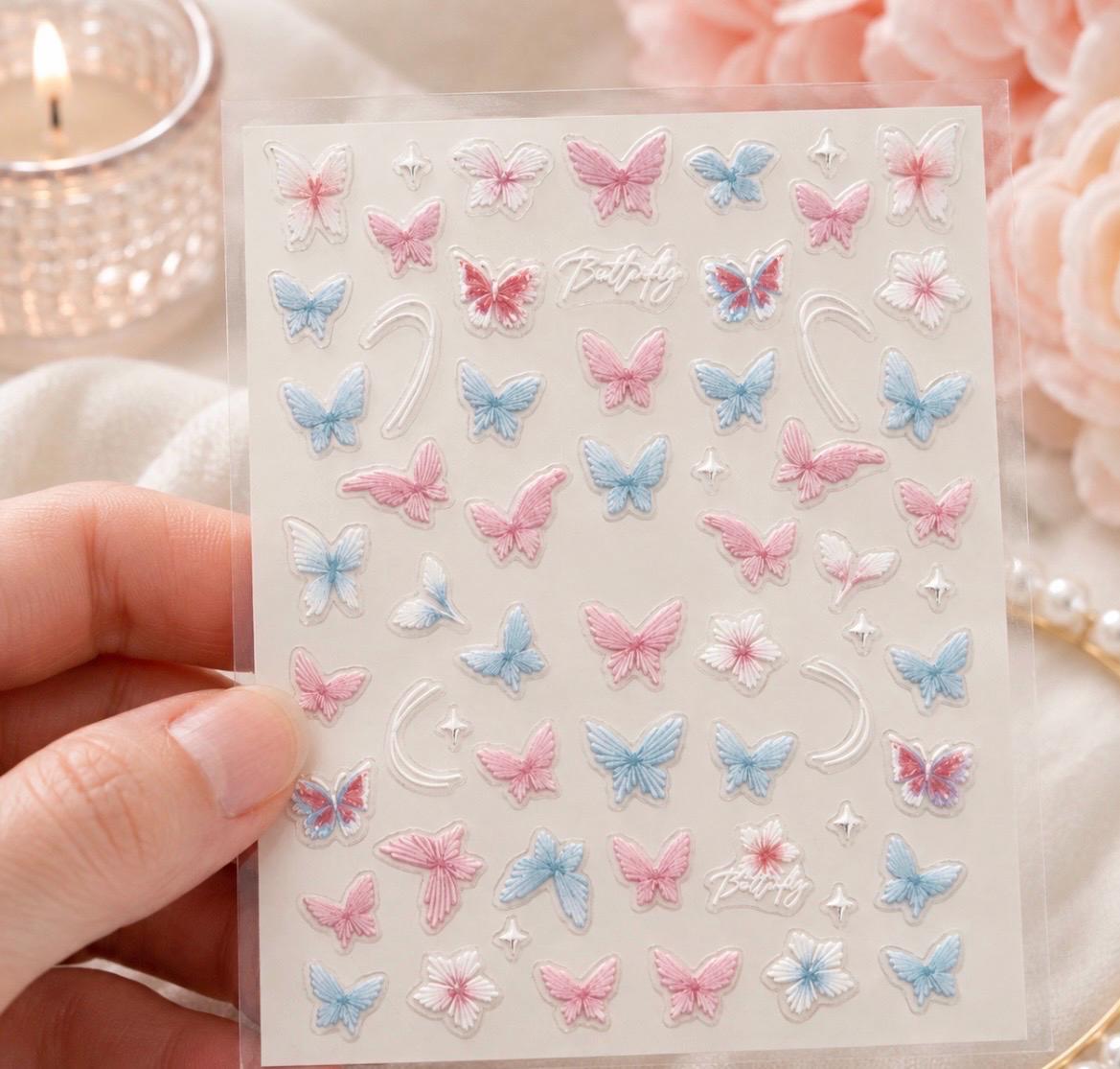 Cotton Candy Wings - 3-D Nail decals- easy to apply nail stickers