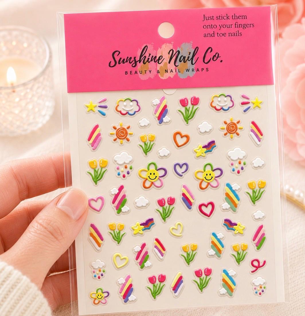 KIDS 3-D Nail decals-Happy Days