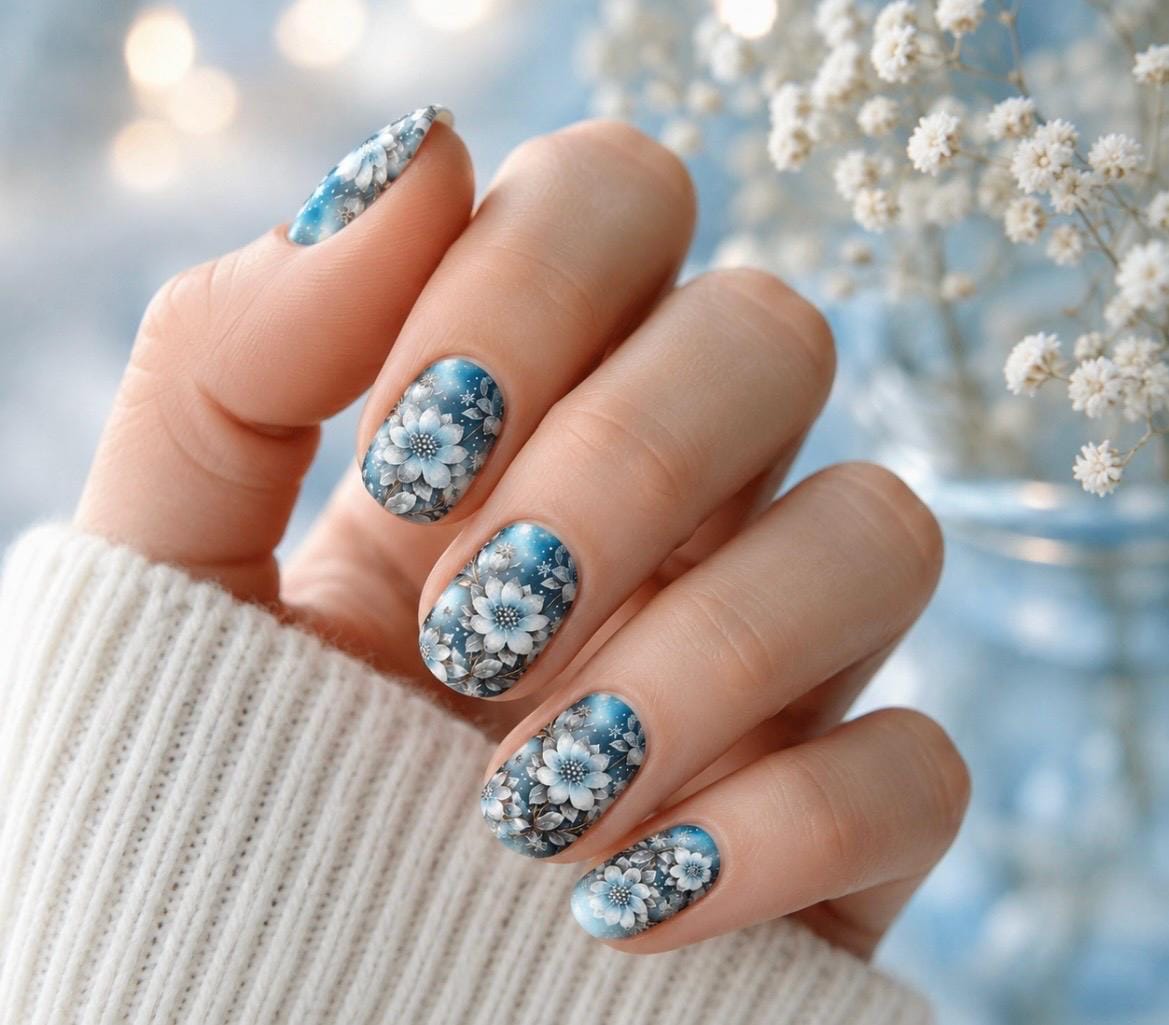 Frosted Petals Metallic/Chrome Nail Wraps