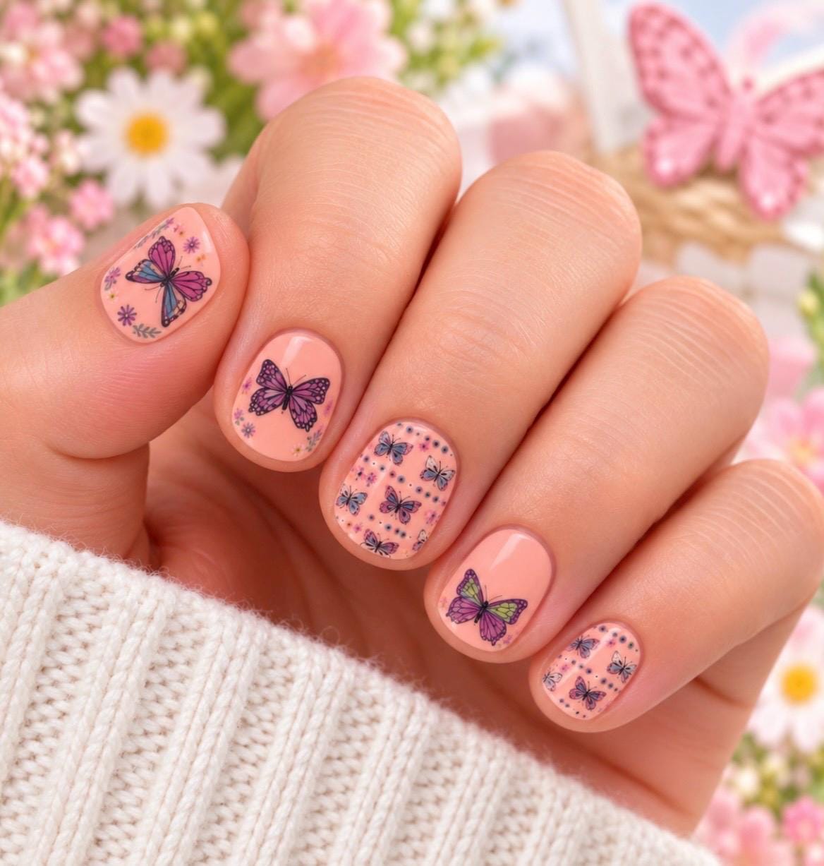 KIDS Nail Wraps- Spring Butterfly