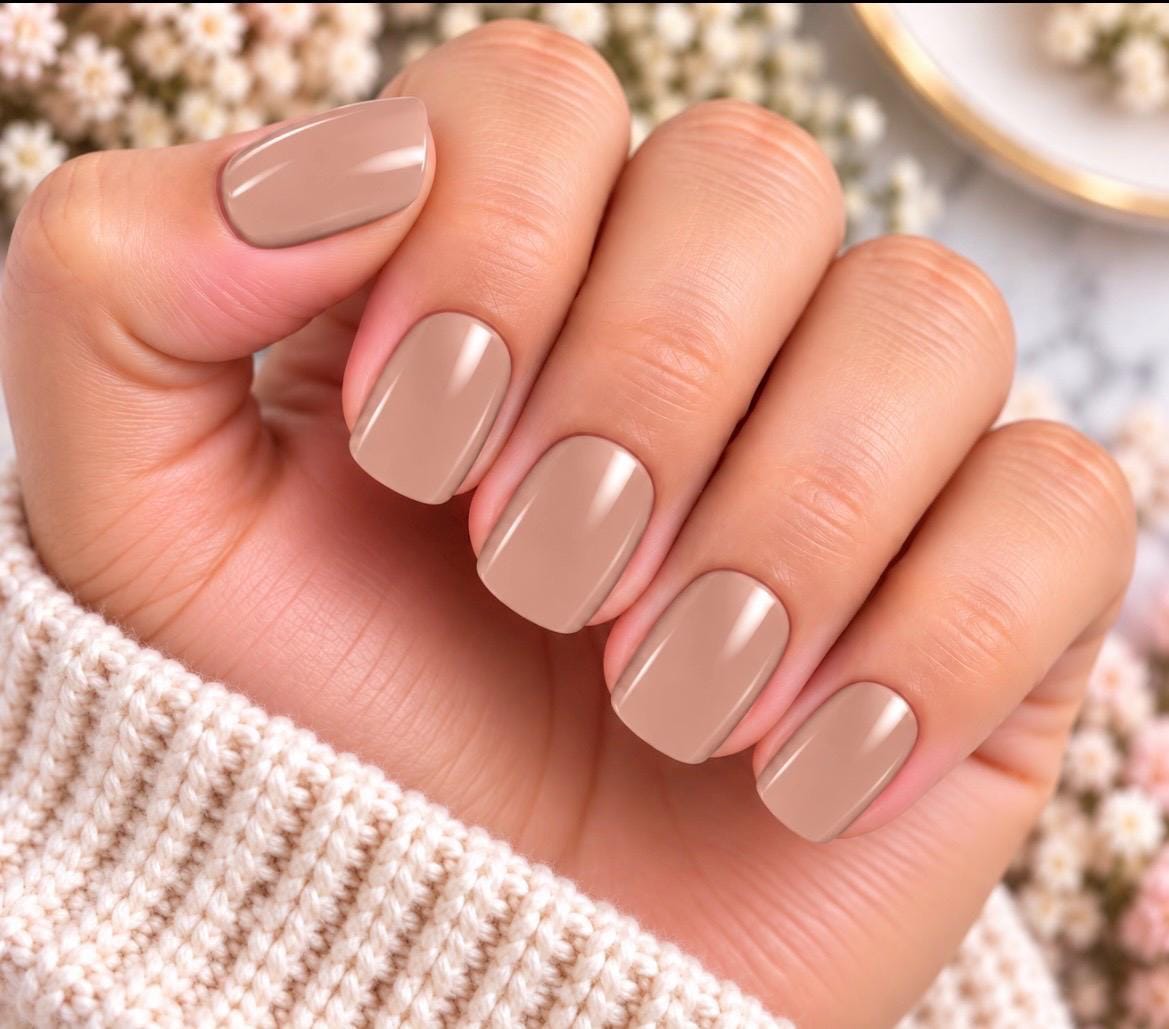 Warm Taupe- Gel Nail Polish Strips: No UV Light Needed- Non-Toxic