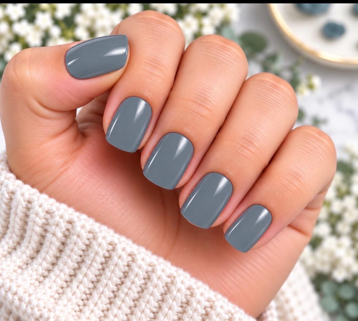 Coastal Slate - Gel Nail Polish Strips: No UV Light Needed- Non-Toxic