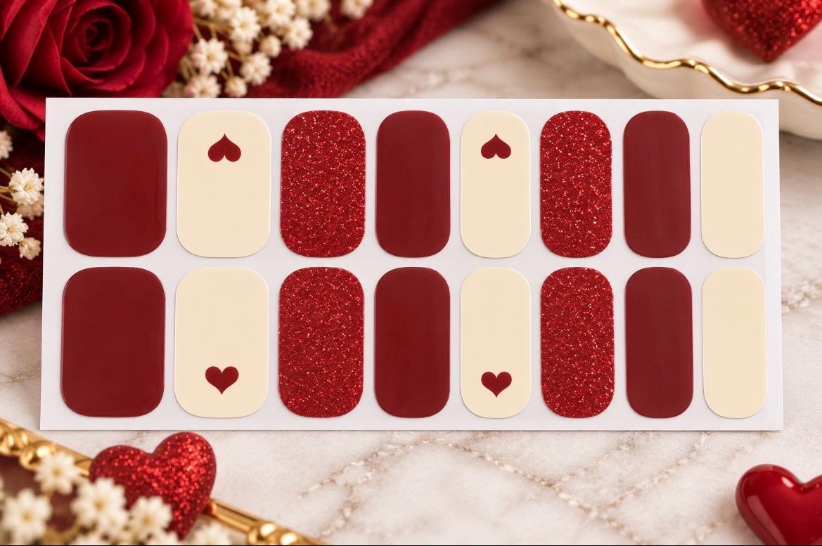 Love In Burgundy Nail Polish Strips: Non-Toxic Nail Art