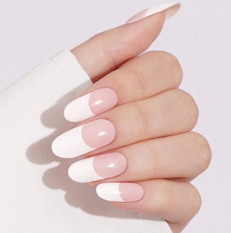 Blushing French - LONGER lasting Natural Cured Gel Nail Polish Strips: No UV Light Needed!