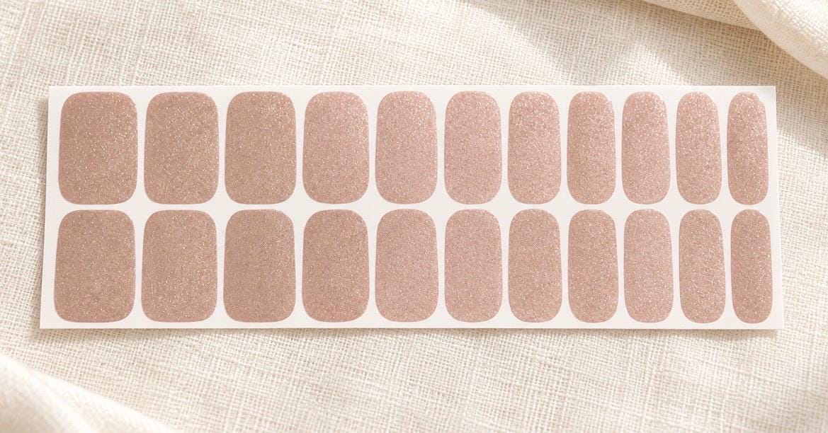 Pink Cashmere Shimmer Chameleon Nail Polish Strips - Wider Nail Sizes, Non-Toxic Easy Application