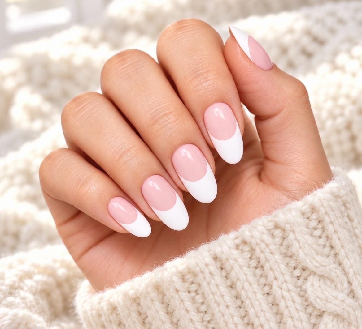 Blushing French - LONGER lasting Natural Cured Gel Nail Polish Strips: No UV Light Needed!