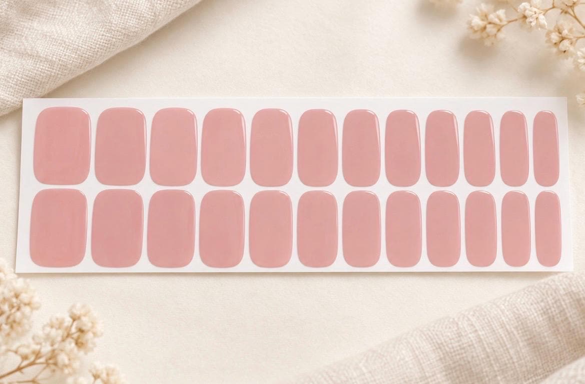 Barely Rose Nail Polish Strips: Wider Nail Sizes, Easy to apply, Non-Toxic