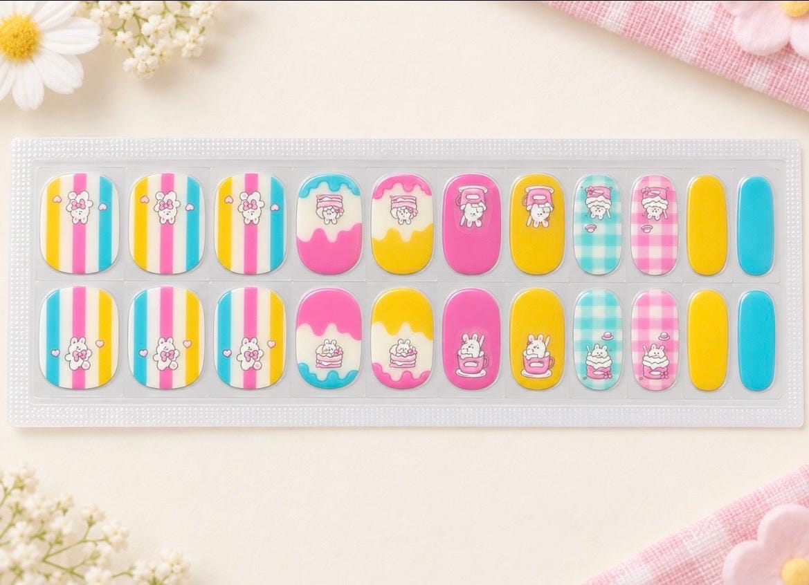KIDS Nail Wraps No UV Gel- Bunny Wishes