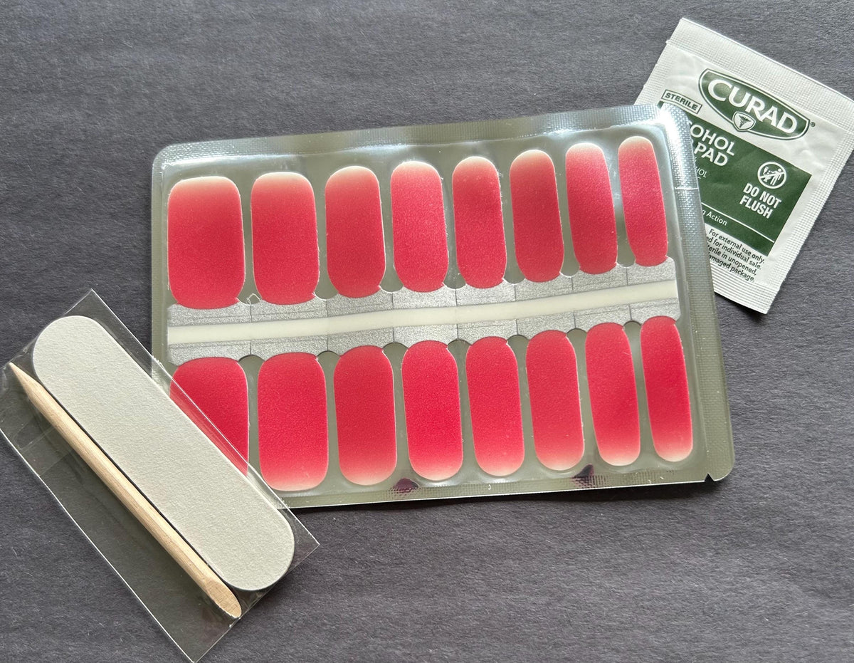 Berry Blush Fade Nail Polish Wraps: Transparent Non-Toxic easy to apply Nail Stickers