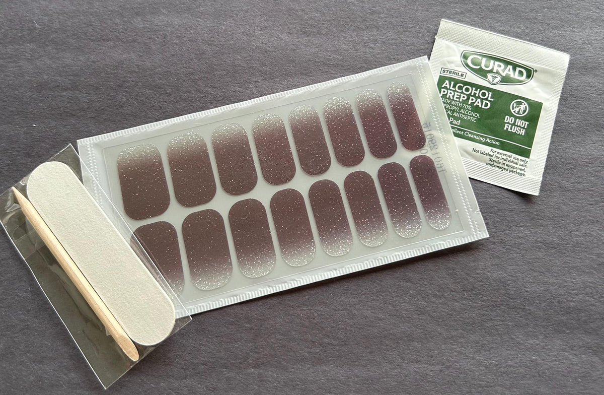 Frosted Expresso Glitter Fade Nail Polish Strips: Non-Toxic Nail Art