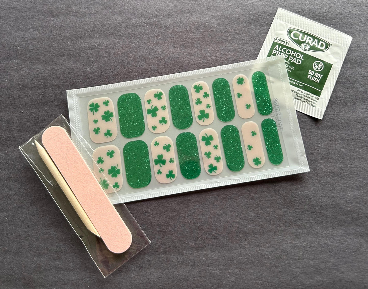Clover and Glitter Nail Polish Strips: Non-Toxic Nail Art