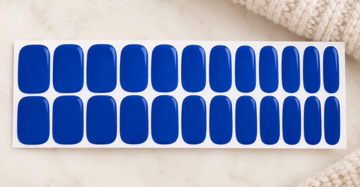 Simply Blue Nail Polish Strips: Wider Nail Sizes, Easy Application, Non-toxic