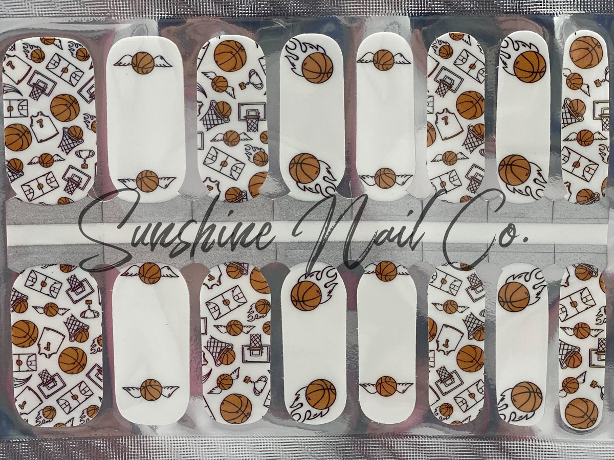 Basketball Sport Nail Polish Stickers: Non-Toxic Nail Wraps