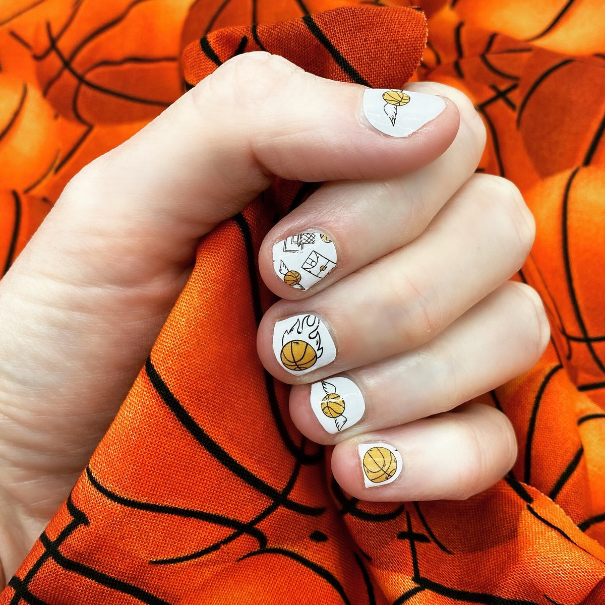 Basketball Sport Nail Polish Stickers: Non-Toxic Nail Wraps