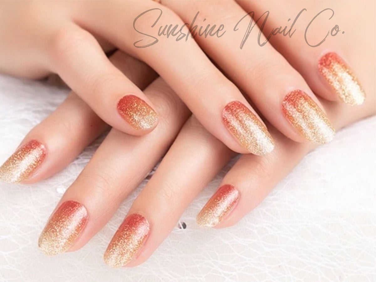 Jewel Tone Ombre Glitter Nail Polish Strips