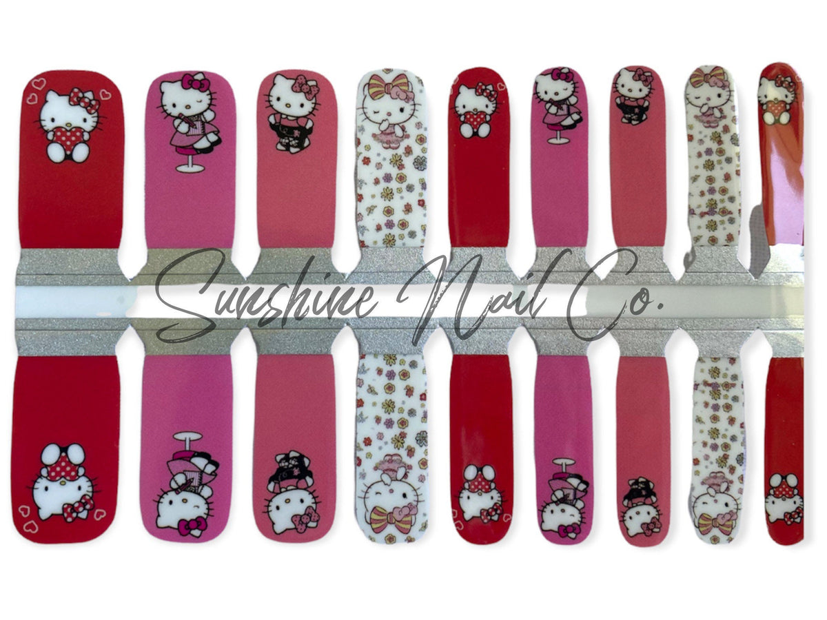 KIDS Nail Wraps- Pink Kitty Nail