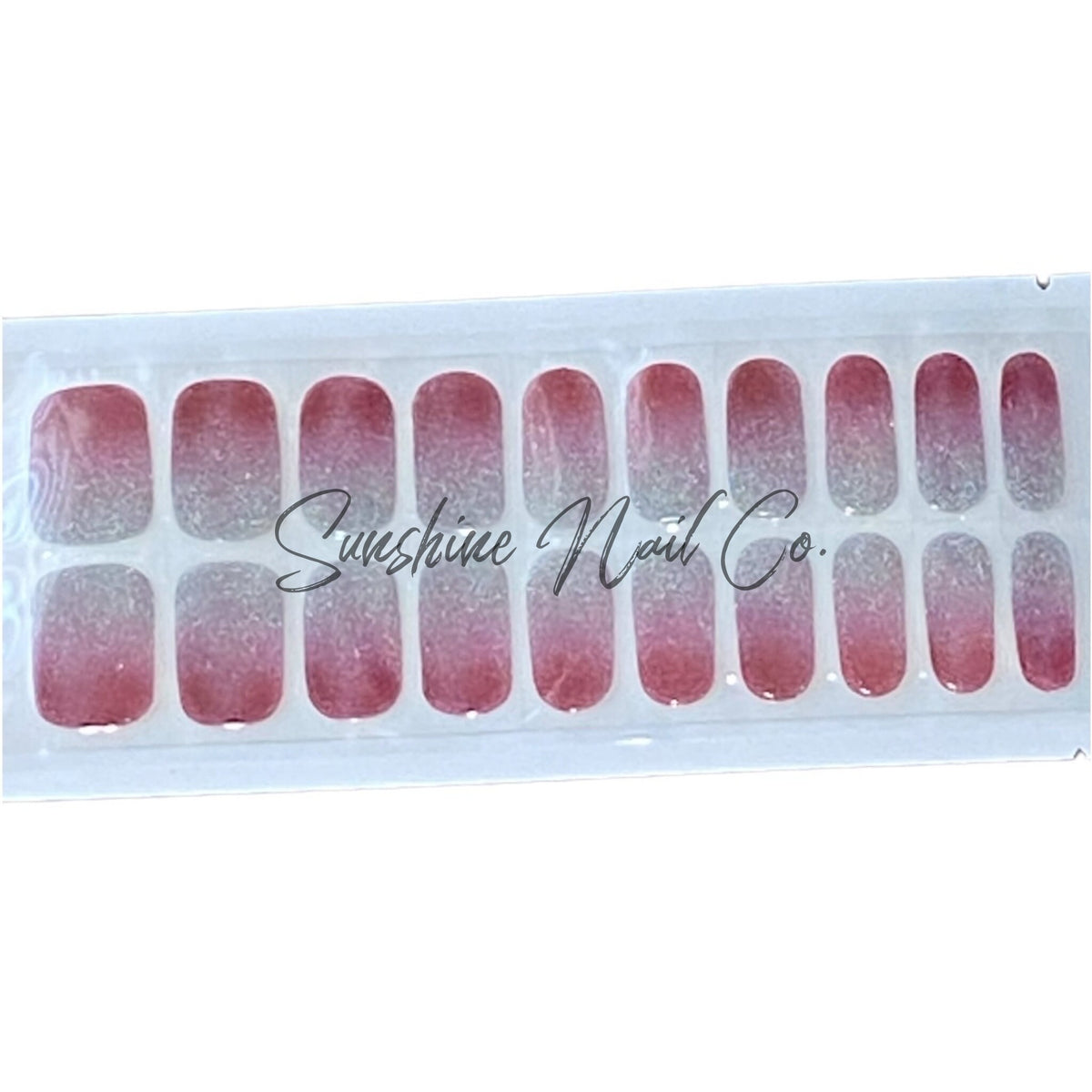 Ruby Crystal Mist Nail Wraps: Diamond Powder Gel Polish Strips