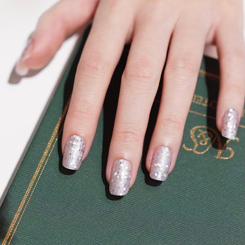 Champagne Glitter Bomb Nail Polish Wraps: Nail Stickers