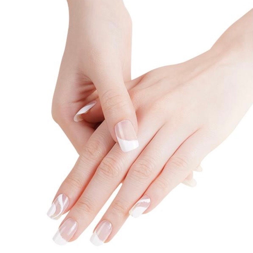 White Swirl Nail Polish Stickers: Transparent Nail Wraps, Non-Toxic